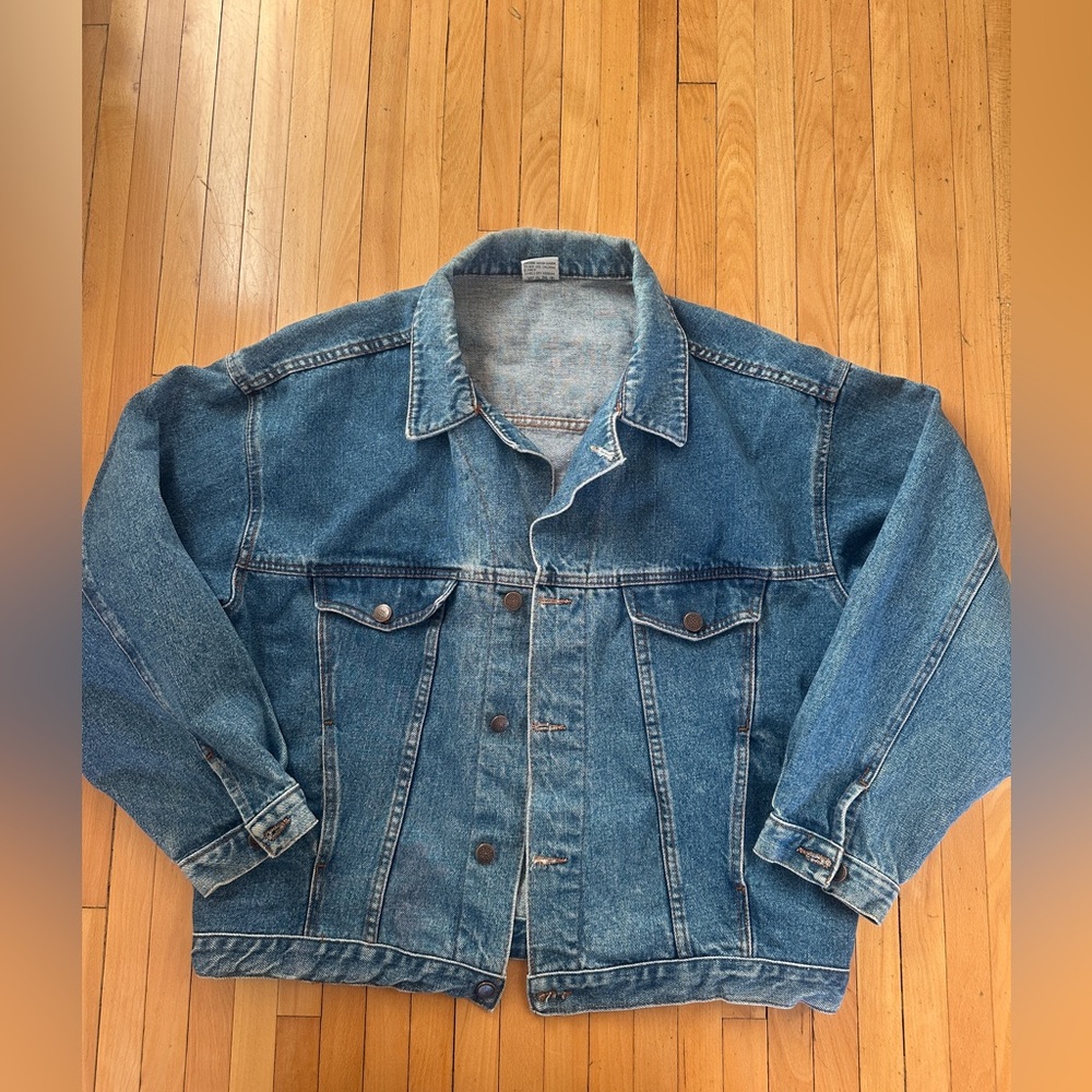 Vintage 90s Denim Jacket in Classic Blue, Size XL